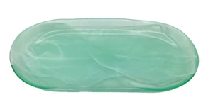 Kosta Boda Hand Blown Celadon Green Trinket Dish White Smoky Swirl Vtg - Picture 1 of 5