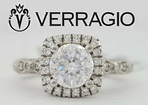 Verragio Venetian 136CU 14K Gold Cushion Halo Semi-Mount Engagement Ring $3,250 - Picture 1 of 10