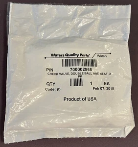 Waters® 700002968 Check Valve, Double ball and Seat, Titanium, 2/pk - NEW SEALED - Picture 1 of 5