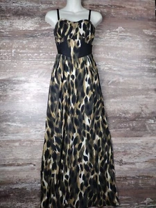 NWT Kardashian Kollection Full Length Corset Maxi Dress Vintage Tiger Red Carpet - Picture 1 of 9