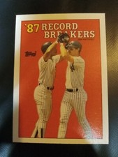 1987 Topps Don Mattingly Rickey Henderson Record Breakers VERY RARE Error Card!!