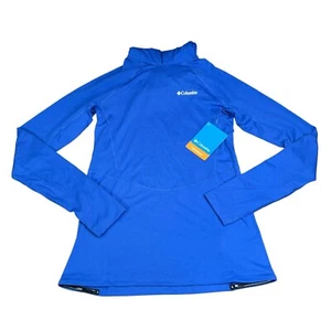 Columbia Winter Power Lapis Blue Long Sleeve Hooded Knit Shirt Women's Size S - Picture 1 of 3