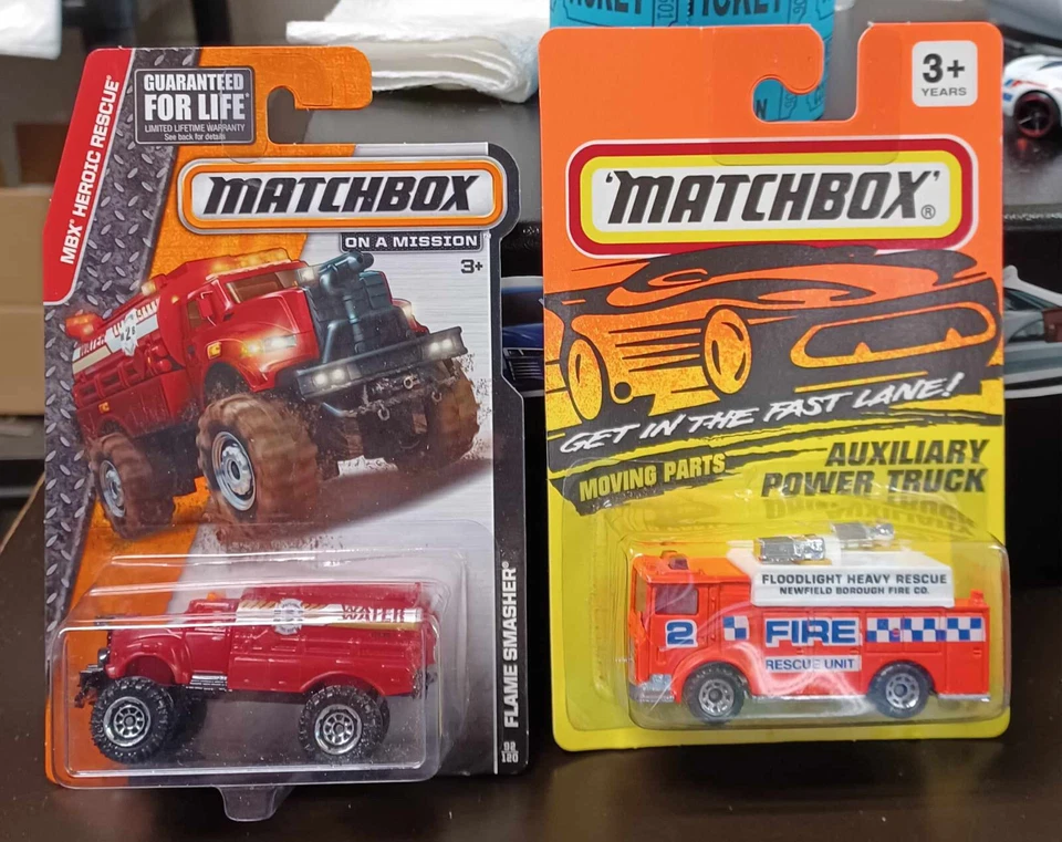 Matchbox Lot of 2 Flame Smasher and Auxillary Power Truck - Image 1 of 1