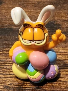 Pfoten Garfield Osterhase Vintage PVC Figur Ostereier Korb Spielzeug - Bild 1 von 6