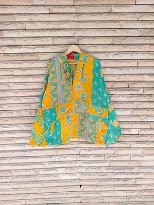 Katha Veste Joli Floral Manteau Court Pur Coton Manches Longues Filles Femmes - Photo 1/4