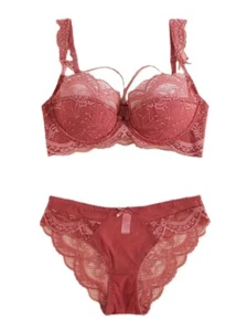 Women's 2 Pc. Soft & Comfy 34C Lace Bra & Panty Set - Picture 1 of 1
