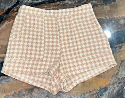 Шорты вязаные Lida kate бежевые и белые гончие средняя шерстяная смесь - Изображение 1 из 4