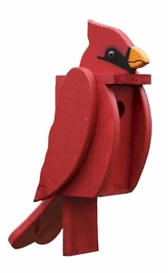 Casetta per uccellini in legno a forma di cardinale - Amish Made in USA - Foto 1 di 1