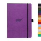 Dingbats - Wildlife Kropkowany średni notebook, fioletowy hippo, A5 - twarda okładka noteboo