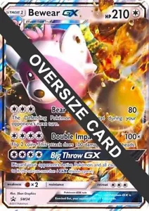 Pokemon Bewear GX SM34 Sun & Moon JUMBO/OVERSIZED Holo Black Star Promo - Picture 1 of 3
