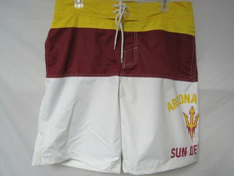 Arizona State Sun Devils Mens Size Large Screened Swim Trunks C1 337 Cover