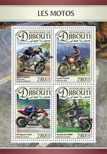 Djibouti 2016 MNH Motorcycles Motos Suzuki BMW Yamaha MV Augusta 4v M/S Stamps