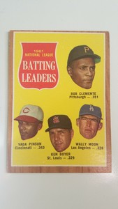 1962 TOPPS #52 ROBERTO CLEMENTE/VADA PINSON/KEN BOYER/WALLY MOON VG-EX PGCCARDS 