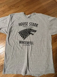 Juego de Tronos Hombre Camiseta Talla XL Gris Casa Stark Invernalia Camiseta Informal - Imagen 1 de 5