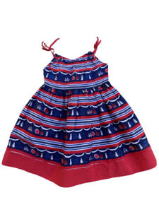Authentic Kids Baby Girls Sea Boat Sailing Print Dress Size 18 Months