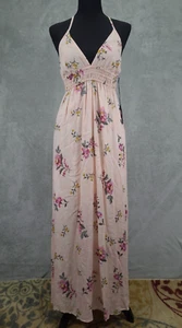 FOREVER 21 Womens pink Floral Hi-Wo Frilled Lined Empire Dress Sz M Chiffon NWT - Picture 1 of 9