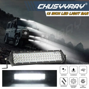 12inch 180W LED Light Bar Dual Row Spot Flood Combo Work UTE Truck SUV ATV 4WD - Picture 1 of 12