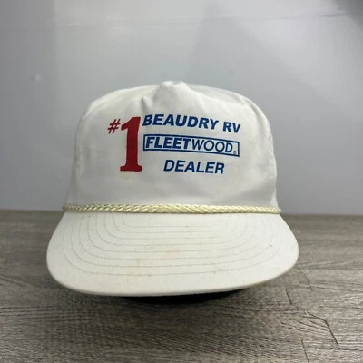 Винтажная бейсболка 90-х Fleetwood дилер автофургонов регулируемая белая веревка для взрослых - Изображение 1 из 4