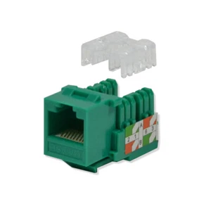 Lote de 5 paquetes Keystone Jack Cat5e Network Ethernet 110 perforación 8P8C verde - Imagen 1 de 3