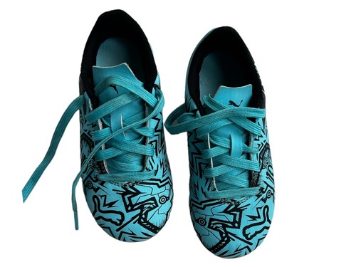 Tacchetti da calcio PUMA x PULISIC per bambini Tacto II FG blu acqua taglia 10 ottimo condimento