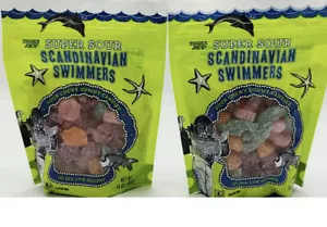 Paquete de 2 peces caramelos gomosos Trader Joe's Super Sour Scandinavian Swimmers 14 oz - Imagen 1 de 5