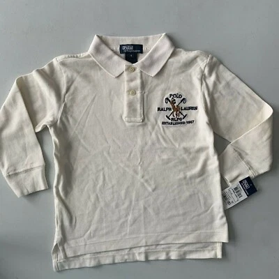 Nuevo con etiquetas Polo Ralph Lauren Niños Manga Larga Polo Talla 4 Off White/Beige Foto 1 de 4