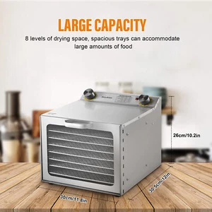 8 Tray Food Dehydrator Commercial Stainless Steel Fruit Jerky Dryer 400W US - Picture 1 of 10