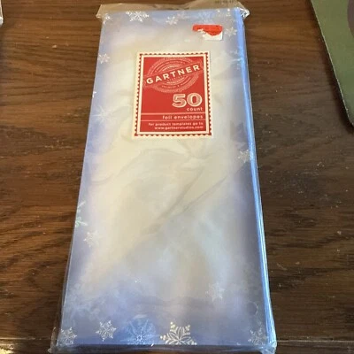 Gartner Studios 50 Count Blue Snowflake Foil Envelope Lot - Image 1 of 2