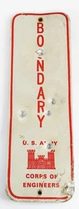Vintage US Army Corps Of Engineers Metal Boundary Sign Defunct  - Picture 1 of 4