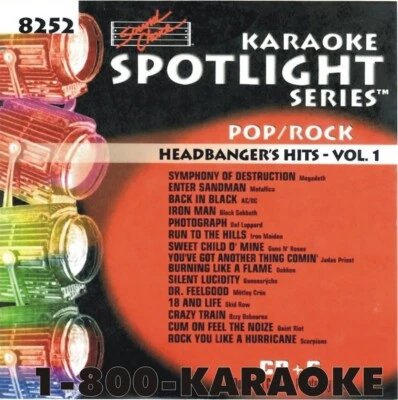 SOUND CHOICE KARAOKE HEADBANGERS v.1 cdg CD+G SC8252 HARD TO FIND 15 ROCK SONGS - Image 1 of 2