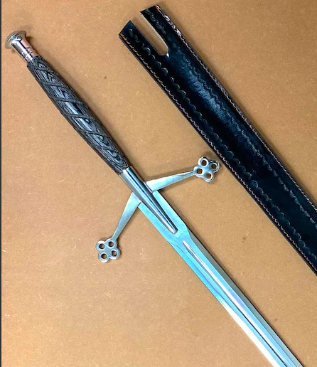 Claymore Sword with Black Handle Handmade Replica (42 inches Overall Length)