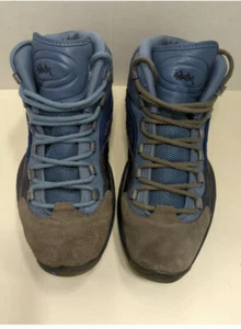 Reebok Iverson Question Mid Stash Sz 9.5 Grey Navy Blue Ultramarine Iverson - Picture 1 of 6