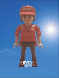 Custom Playmobil Repartidora Telepizza figura personalizada con uniforme rojo - Imagen 1 de 5