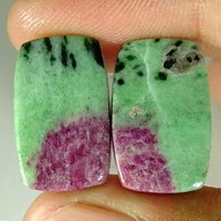 Ruby Zoisite Cabochon wt- 48 cts Beautiful Ruby Zoisite Gemstone Designer Pear Shape Loose Gemstone. 39X20X8 mm Natural Ruby Zoisite