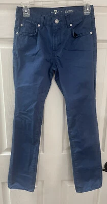 Pantalones chinos 7 For All Mankind Boys azules de 5 bolsillos talla 12 Slimmy Foto 1 de 4