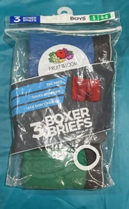 Boys Fruit of The Loom Briefs (Pack of 3) Size S 6-8 Cotton Variety pack youth - Picture 1 of 2