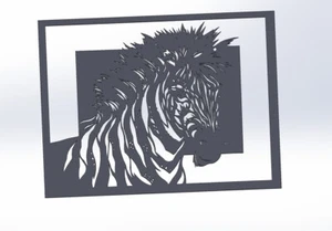 1 panel de archivos DXF CEBRA CNC corte láser plasma router siluetas animales 5330 - Imagen 1 de 5