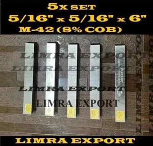 5 PCS SET 5/16" x 5/16" x 6" HSS Square Tool Bit M-42 (8% Cob) Lathe Fly Cutter - Picture 1 of 2