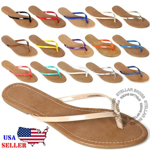 NEW Women's Flip Flops Sandal Flat Beach Summer Sandals Classic Comfortable - Picture 1 of 73