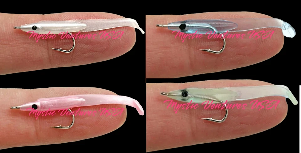 12ct 1-1/2" PRE-RIGGED #10 Crappie Panfish Soft Minnow Fry Jigs YOU PICK COLOR - Image 1 of 1