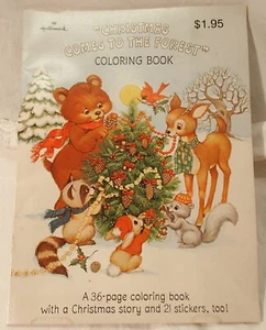 Hallmark 1981 Unused Christmas Comes to the Fores Coloring Book & Stickers - Imagen 1 de 5
