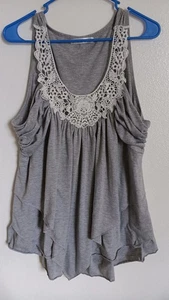 Rosegal Lagenlook Rüschen Tank Top grau/weiß Damen 2 XL - Bild 1 von 9