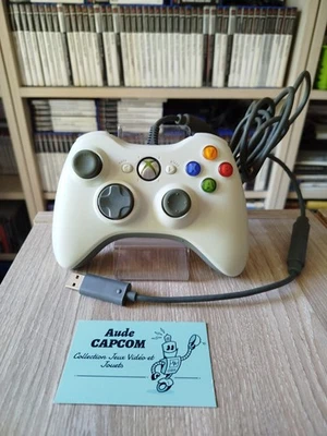 Microsoft Xbox 360 Manette Filaire Blanche Compatible PC  - Photo 1/4