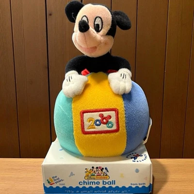 New Vintage 2000 Walt Disney World Mickey Mouse Baby Chime Ball Soft Plush - Image 1 of 4