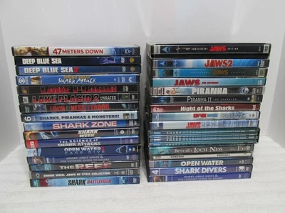 Collection of 31 Aquatic Terror Action DVD Titles Sharks Piranha - Image 1 of 4
