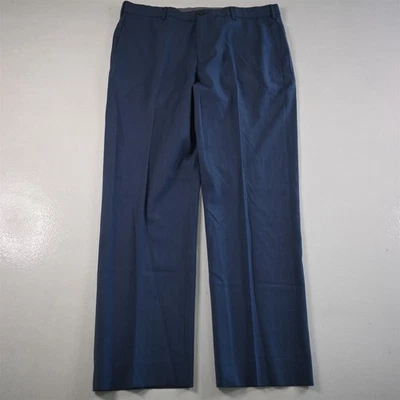Hart Schaffner Marx 36x30 Blue 100% Wool Zip Pocket Straight Mens Dress Pants - Image 1 of 4