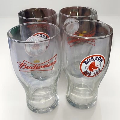 Boston Red Sox Budweiser Game Time Pint Glass Set Of 4 - Image 1 of 4