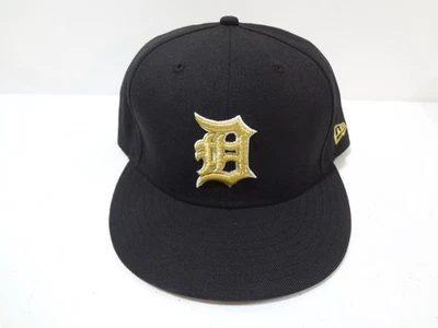 MLB Detroit Tigers GOLD LOGO Fitted 8 Hat New Era 59FIFTY NEW NWOT 100% Wool - Image 1 of 4