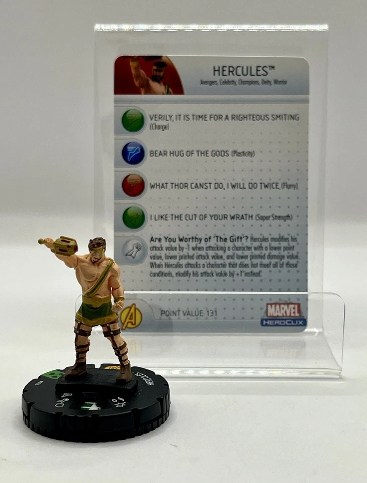 Figura heredada Heroclix Marvel HERCULES #026 (El Increíble Conjunto Hulk) con tarjeta Foto 1 de 1