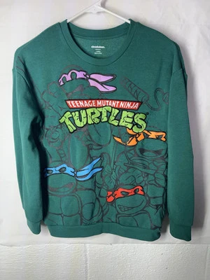 Moletom Teenage Mutant Ninja Turtles bordado juvenil grande verde 10/12 - Imagem 1 de 4